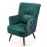 Zielony welurowy fotel wypoczynkowy - Pavos