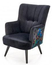 Czarny nowoczesny fotel wypoczynkowy - Pavos