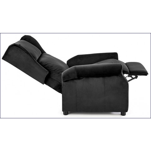 Czarny rozkładany fotel wypoczynkowy Alden 2X