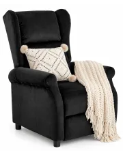 Czarny rozkładany fotel uszak - Nika 2X w sklepie Edinos.pl