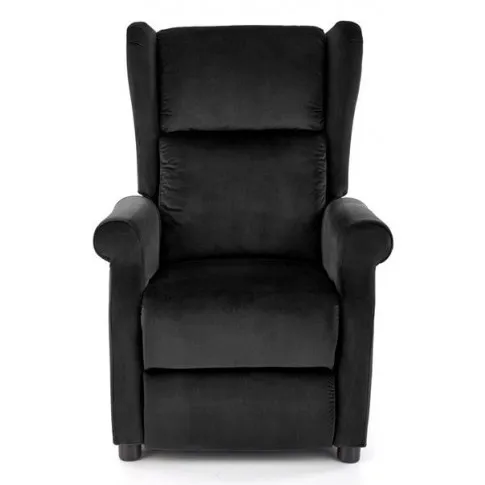 Czarny welwetowy fotel rozkładany Alden 2X