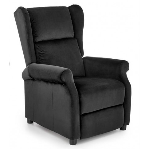 Czarny wypoczynkowy fotel rozkładany Alden 2X