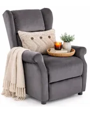 Popielaty rozkładany fotel uszak - Nika 2X w sklepie Edinos.pl