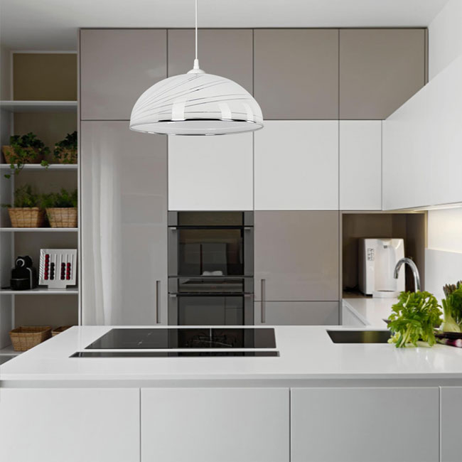 Biała kuchenna lampa wisząca S736-Ankona