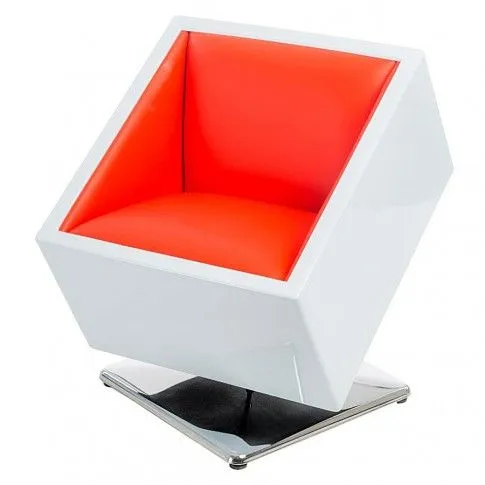 Zdjęcie produktu Fotel kwadrat Atroks - biało czerwony.