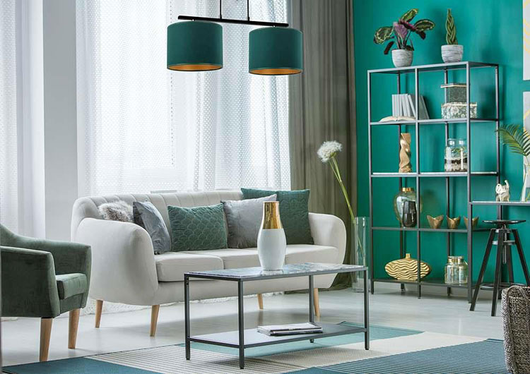 Zielona lampa wisząca nad stół z abażurami S719-Gotimi