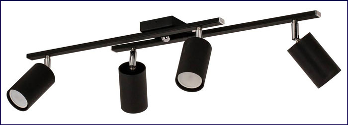 Czarny plafon punktowy z ruchomymi reflektorami S733-Lefika