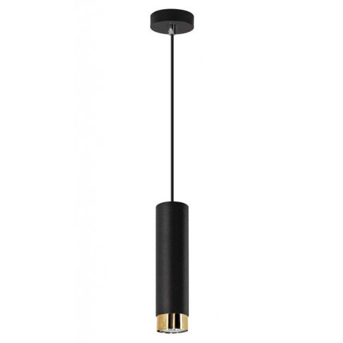 Czarno-złota lampa wisząca tuba nad barek S721-Barda