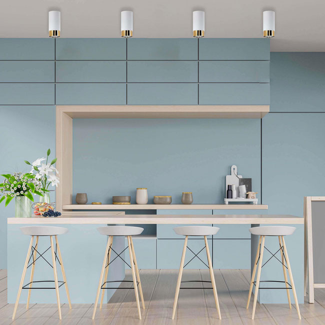 Biało-złota lampa sufitowa walec S720-Sella