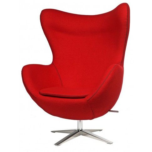 Zdjęcie produktu Obrotowy fotel wypoczynkowy uszak Eggi - czerwony.