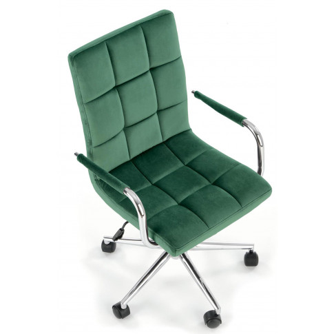 Zielony pikowany fotel obrotowy Amber 4X