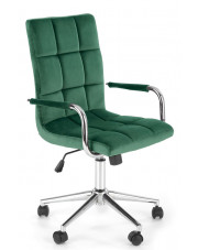 Zielony welurowy fotel młodzieżowy do biurka - Amber 4X w sklepie Edinos.pl