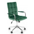 Zielony welurowy fotel młodzieżowy do biurka - Amber 4X