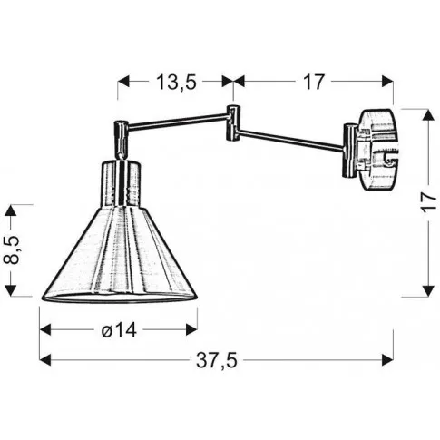 wymiary kinkietu ściennego srebrnego k058 iri