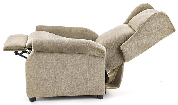 Beżowy rozkładany fotel z masażem Alden 3X