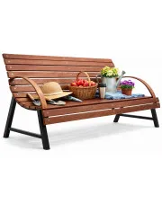 Ławka ogrodowa retro w kolorze orzech - Alexis 180 cm w sklepie Edinos.pl