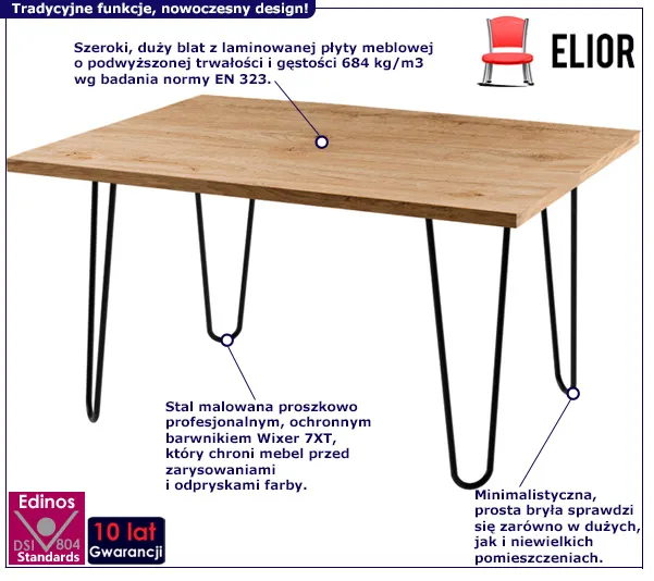 Stolik Lender 4Z czarny: cechy produktu