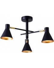 Czarna metalowa lampa sufitowa industrialna - K066-Nigras