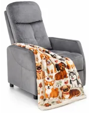 Popielaty rozkładany fotel z funkcją relax - Erto 3X w sklepie Edinos.pl