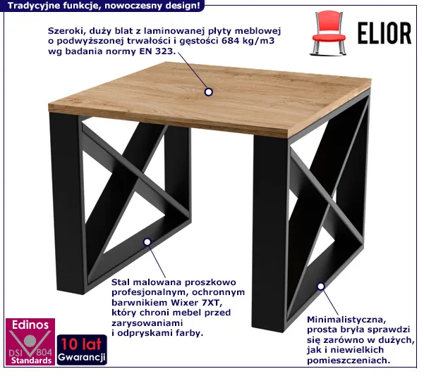 Stolik Fixa 3Z czarny: cechy produktu