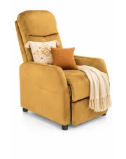 Musztardowy rozkładany fotel wypoczynkowy - Erto 3X w sklepie Edinos.pl