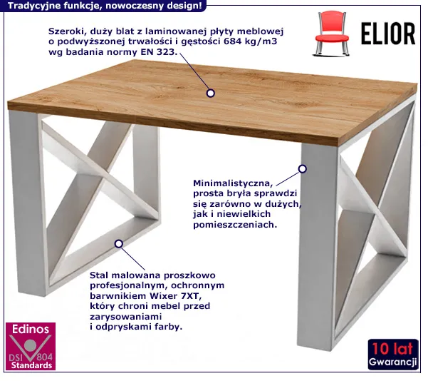 Stolik kawowy Fixa 5Z biały: cechy produktu