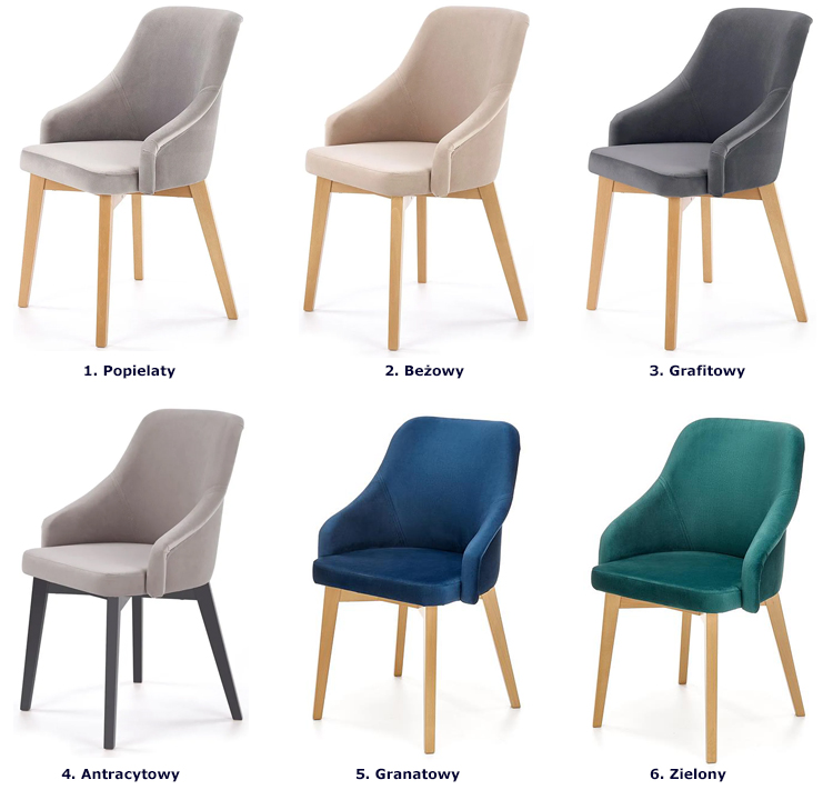 Dostępne kolory tapicerki krzesła Altex 2x