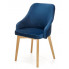 Granatowe tapicerowane krzesło drewniane - Altex 2X 