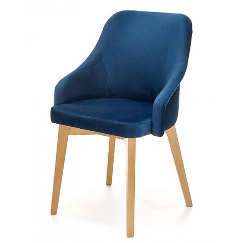 Granatowe tapicerowane welwetowe krzesło Altex 2X