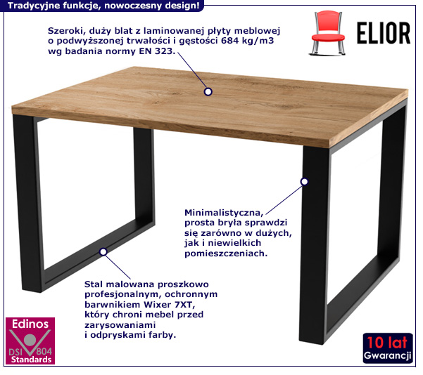 Stolik Rodos 4Z czarny: cechy produktu