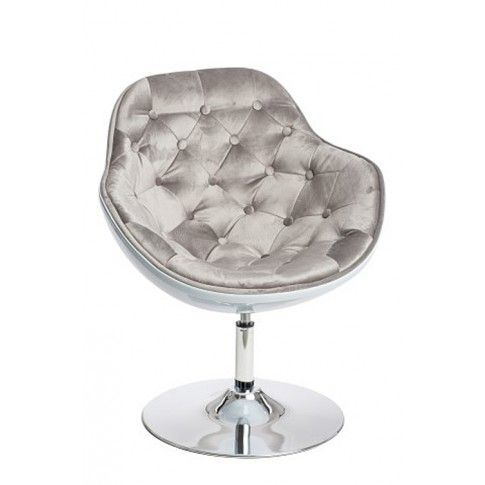 Zdjęcie produktu Obrotowy fotel wypoczynkowy Ottav - szaro-biały.