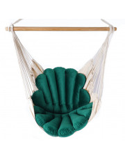 Krzesło brazylijskie z poduchą w kształcie muszli butelkowa zieleń - Milis 