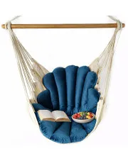 Granatowy fotel wiszący z poduszką - Dada w sklepie Edinos.pl