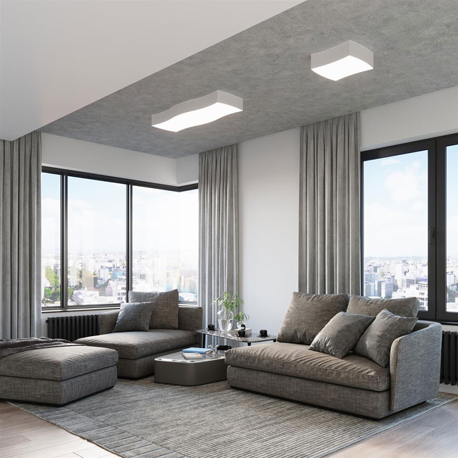 Biały nowoczesny plafon sufitowy geometryczny S746-Nersta