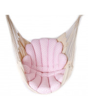 Krzesło brazylijskie z podwójną poduszką różowy + biały - Milis