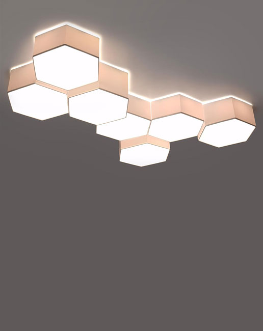 Biały plafon ośmiokąt S747-Almos