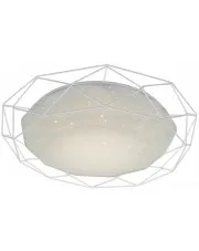 Biały plafon z ozdobnym metalowym pierścieniem - K069-Jupito w sklepie Edinos.pl