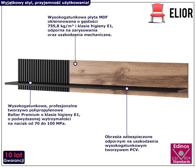 Półka ścienna w stylu industrialnym Primero 4X