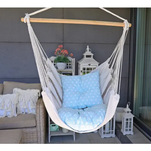 Hamak z poduszkami Rippi niebiesko biały