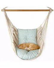 Huśtawka hamak na taras z poduszkami niebieski + biały - Wetar w sklepie Edinos.pl