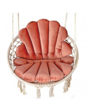 Wiszące krzesło z poduszkami na taras brudny róż - Karlos w sklepie Edinos.pl