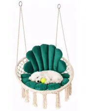 Huśtawka na taras z dwiema poduszkami butelkowa zieleń - Limmi w sklepie Edinos.pl