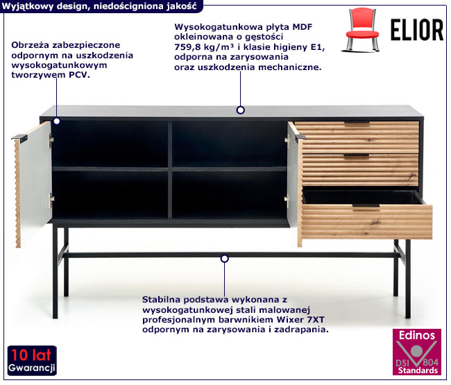 Industrialna komoda do salonu Erico 3X