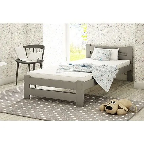 Zdjęcie Łóżko jednoosobowe szare Gersa 90x200 | Edinos.pl