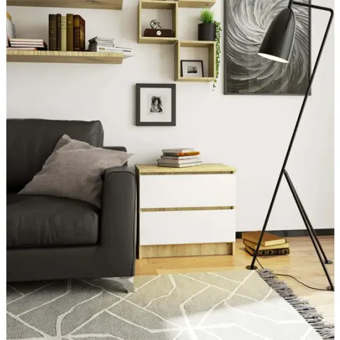 Minimalistyczna komoda Parin dąb artisan biały