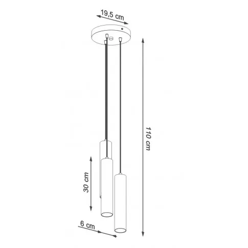 lampa wiszaca potrojna tuba s755 lagor biala wym