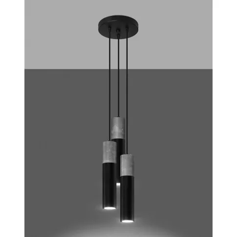 Nowoczesna lampa wisząca na stół czarna + beton S756-Borgis