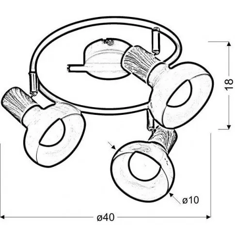 wymiary nowoczesnej lampy sufitowej spirali k098 mirabel