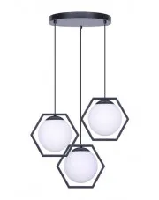 Geometryczna lampa z 3 szklanymi zwisami - S771-Hona