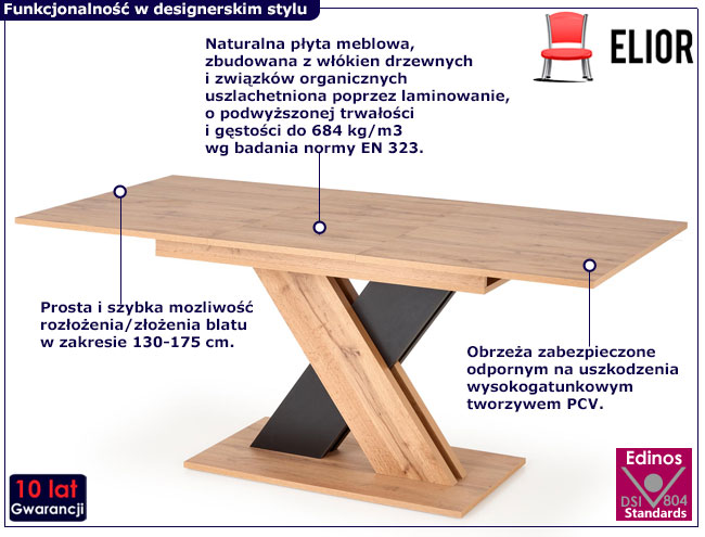 Nowoczesny stół na jednej nodze Roslon